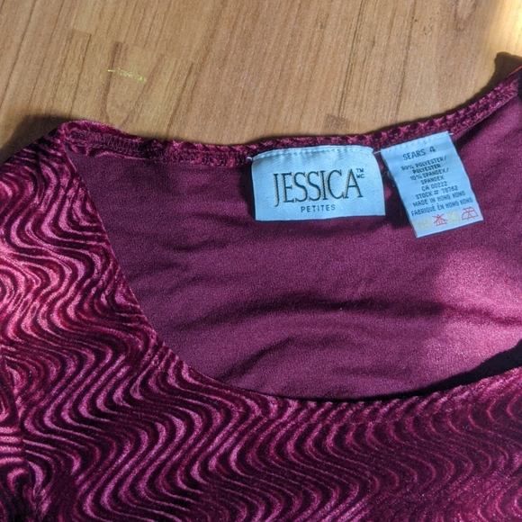 VINTAGE JESSICA patterned velour maxi dress - Picture 4 of 5